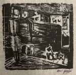 GOELDI, OSWALDO ( 1895-1961) - xilogravura em papel de arroz, medindo: 20 cm x 20 cm (Emoldurado)