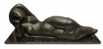 Alfredo CESCHIATTI (1918-1989) - escultura em bronze, representando Guanabara, medindo: 78 cm x 25 cm base e 30 cm alt.