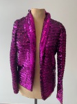 ACERVO DE MAQUIADOR DE NOVELA- LINDÍSSIMO BLAZER ROSA, TODO BORDADO  EM PAETÊS TAMANHO P.