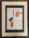 Quadro tecnica mista e collage s/ papel, medindo: 20 cm x 27 cm e 37 cm x 47 cm