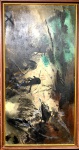 Tikashi FUKUSHIMA (1920-2001) - óleo s/ tela colado eucatex, medindo: 1,06 m x 57 cm 