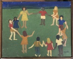 DJANIRA (1914-1979) - antigo óleo s/ tela, medindo: 30 cm x 23 cm (atribuído) 