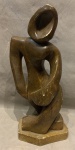 Escultura em pedra sabão, medindo: 46 cm alt. (no estado)