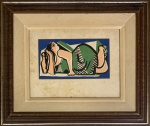 Emiliano DI CAVALCANTI (1897-1976) - gravura, assinado a próprio punho, medindo: 24 cm x 14 cm e 50 cm x 43 cm