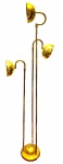 Luminária de chão anos 80, em metal dourado, 3 lâmpadas,  medindo: 1,80 m alt