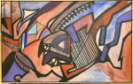 Roberto BURLE MARX (1909-1994) - óleo s/ tela, datado 1986, medindo: 1,44 m x  92 cm (acompanha documento de transferencia de propriedade de coleção particular do Rio de Janeiro)