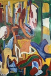 Jorge GUINLE FILHO (1947-1987) - óleo s/ cartão colado em madeira, medindo: 1,04 m x 74 cm 