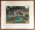 Quadro óleo s/ eucatex, assinatura ilegível, medindo: 22 cm x 29 cm e 38 cm x 43 cm