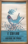 FERNANDO COELHO - afiche da exposição de 1973 assinado e datado 73 com dedicatória, medindo:  65 cm x 42 cm