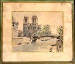 HERBELOT - aquarela s/ papel, medindo: 27 cm x 22 cm e 39 cm x 34 cm