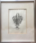 Quadro Nanquim s/ papel, assinado e datado 75, medindo:  23 cm x 17 cm e 40 cm x 43 cm