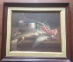 ANTONIO CUNHA - oleo s/ tela, datado 1942, medindo: 53 cm x 64 cm e 73 cm x 86 cm (perda de pigmentos)