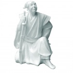 Guerreiro do Império do Japão em porcelana branca. Medida 19 cm de altura.