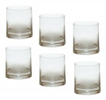 Conjunto de seis copos para Whisky em cristal translucido. Século XX. 10 cm.