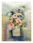 GILBERTO R. - `Flores`. Aquarela. Ass. cid. 70 x 55 cm.
