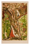 IZAR DO AMARAL BERLLINCK (1918-1984) - `Árvore Amiga`. Lito/Xilo. Tiragem de nº 3/100. Ass. cid. Ano de 1982. 76 x 53 cm.