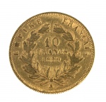 MOEDA 10 FRANCOS 1859 PESO3,2 GRAMAS. IMPERDÍVEL!! 80,0 A GRAMA