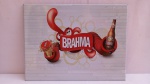 Placa Decorativa Cerveja Brahma, metal litografado; aprox. 26 x 19,5cm