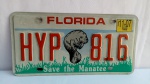 Placa Automotiva americana especial, Florida "Save the Manatee", conforme fotos; aprox. 30 x 15,5cm