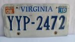 Placa automotiva americana , Virginia, conforme fotos apresenta desgastes; aprox. 31 x 15,5cm