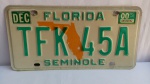 Placa automotiva americana , Florida, Condado de Seminole, conforme fotos; aprox. 30,5 x 15,5cm