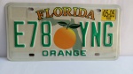 Placa automotiva americana , Florida, Condado de Orange, conforme fotos; aprox. 30,5 x 15,5cm