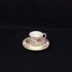 xícara e pires de café da manufatura francesa Union Ceramique, de Limoges, utilizada entre 1911 e 1938. Em perfeito estado.