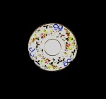 pires de café  em porcelana da manufatura portuguesa Vista Alegre do famoso modelo laçinhos dos anos 50, medindo 11 cm de diâmetro