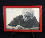 foto autografada do artista plástico Roberto Burle Marx (1909-1994) de 1979 emoldurada. Tem 12 cm de altura por 18 de largura.