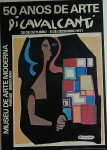 Autógrafo de Di Cavalcanti (1897 - 1976) em poster do MAM SP na mostra 50 anos de Di Cavalcanti impresso em 1971.Poster em sanduíche de vidro. Medidas: 73 A x 53cm L