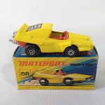 Matchbox Superfast Lesney antigo na caixa original. Miniatura diecast escala 1/64 - #58 Woosh n Push. Com a data 1972, fabricado na Inglaterra - Brinquedo antigo