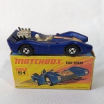 Matchbox Superfast Lesney antigo na caixa original. Miniatura diecast escala 1/64 - #61 Blue Shark. Com a data 1971, fabricado na Inglaterra - Brinquedo antigo
