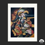 ALBERY -Litografia Cubista "Abstrato" Assinado e datado 98. Dimensões: 70 cm x 55 cm.