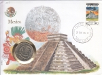 168 – Linda Peça de Coleção Numismática e Filatelia -  Envelope Temático,  Selado com carimbo Comemorativo + Moeda.