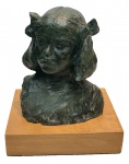 ZANI Amadeo - Espetacular bronze patinado base em madeira, representando "busto de criança", medindo: 40 cm alt x 33 cm x 29 cm (O MAIOR ESCULTOR QUE O BRASIL TEVE, TRABALHOU EM SUA FUNDIÇÃO COM CESCHIATTI, BG, MARIA MARTINS, SONIA EBLING E MUITO MAIS)