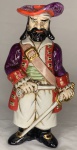 Peça de coleção, espetacular garrafa de porcelana representando Pirata medindo: 24 cm alt.