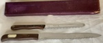 Wollf - conjunto na caixa de 2 facas grandes cabo em madeira. (caixa)