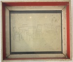 Sergio RODRIGUES (1927-2014) - estudo e projeto de interior, grafite s/ papel, medindo: 27 cm x 31 cm 