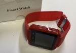 SMART WATCH- relógio smart com funções music player, micro usb, notificações e hands free, na caixa original. Excelente oportunidade. Cor da caixa e da pulseira vermelha.