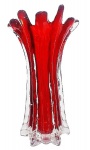 Vaso estilo murano na cor vermelha - Altura: 30 cm