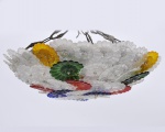 Plafont  em vidro de Murano Anos 50, montado com margaridas em várias cores. Med 50 cm de diâmetro.