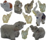 10 (Dez) Miniaturas de Elefantes. Diversos Modelos, Tamanhos e Materiais.