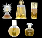5 (Cinco) Vidros antigos de Perfumes Franceses. Diversos Modelos e Marcas.