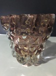 MURANO - Vaso Violeta Com Gotas Ouro - Medidas : 17 X 16 Cm