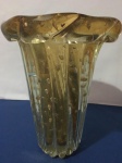 MURANO - Vaso Champanhe Com Gotas Ouro - Medidas : 17 X 24 Cm