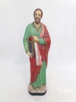 Antiga imagem de São Paulo Apostolo em estuque com rica policromia, Medida: 30cm de altura