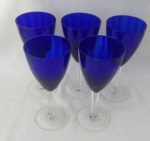 Taças em vidro azul - Altura: 18 cm