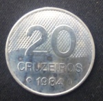 Uma moeda de vinte cruzeiros 1984