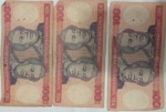 Tres cédulas de cem cruzeiros, Duque de Caxias , cédulas no estado