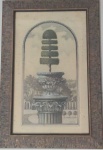 Quadro gravura com moldura em madeira- Medidas: 40x60 cm  - Lote apresenta marcas de fungo.